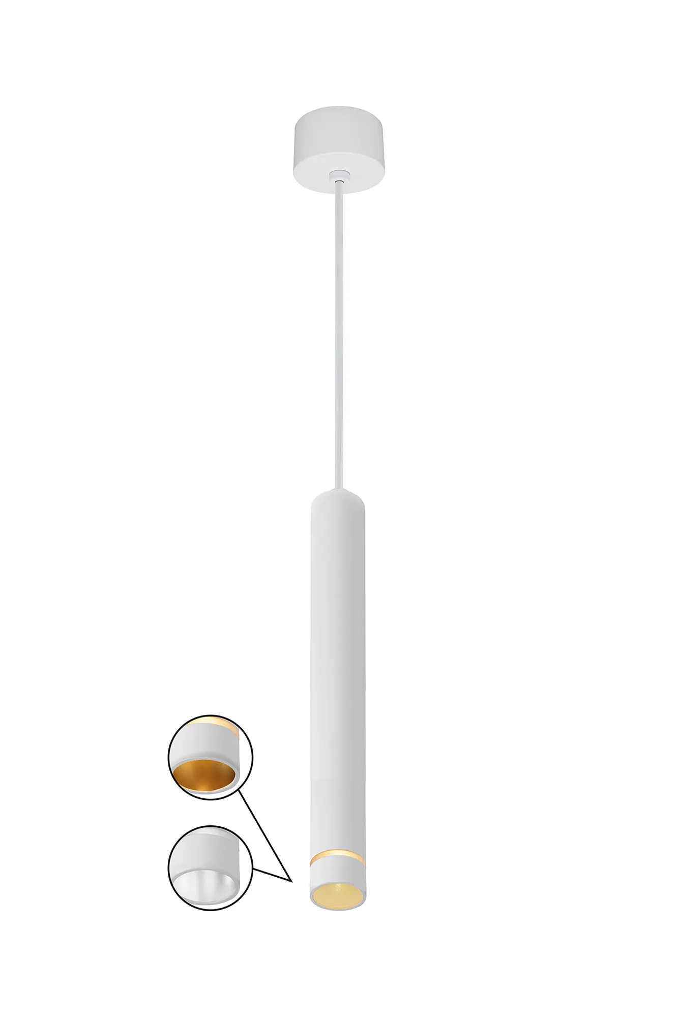 M8878  Split 6.5cm Pendant, 1 Light 35mm GU10 (GU11) (Not Included), White